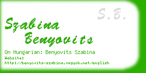 szabina benyovits business card